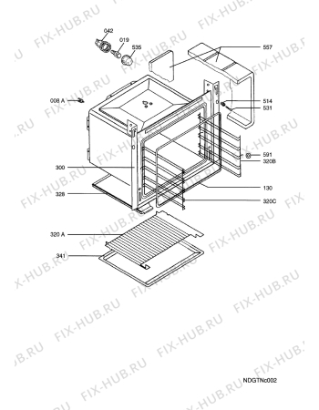 Взрыв-схема плиты (духовки) Electrolux EOB20001X  EU AFIPRI - Схема узла Oven